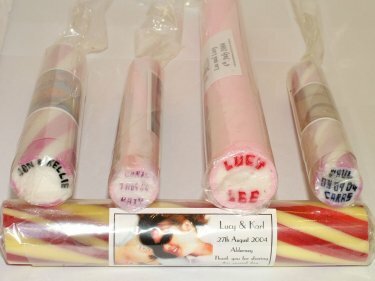 Personalised Wedding Rock favours with your name right through them