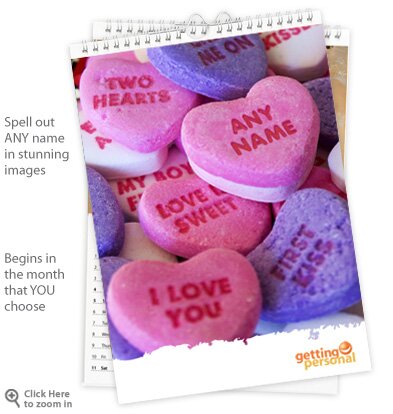 Personalised Calendar For Romantic Valentines